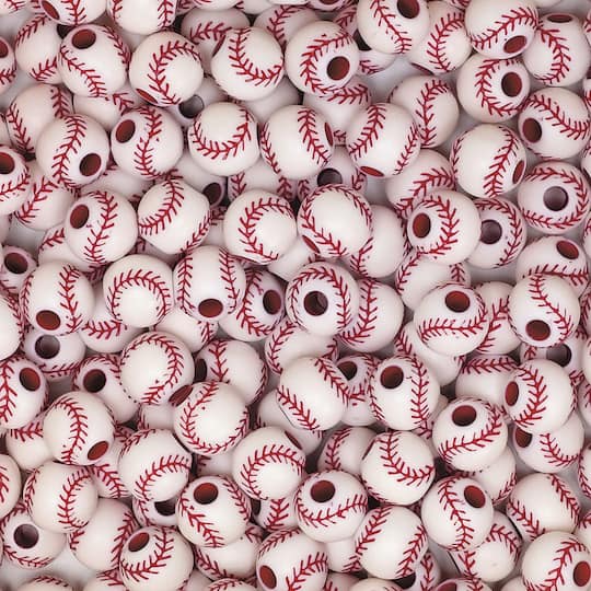 S&#x26;S&#xAE; Worldwide Plastic Baseball Beads, 12mm
